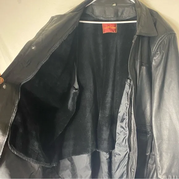Sergio valente black leather jacket size 2XL (b56) - Picture 4 of 8